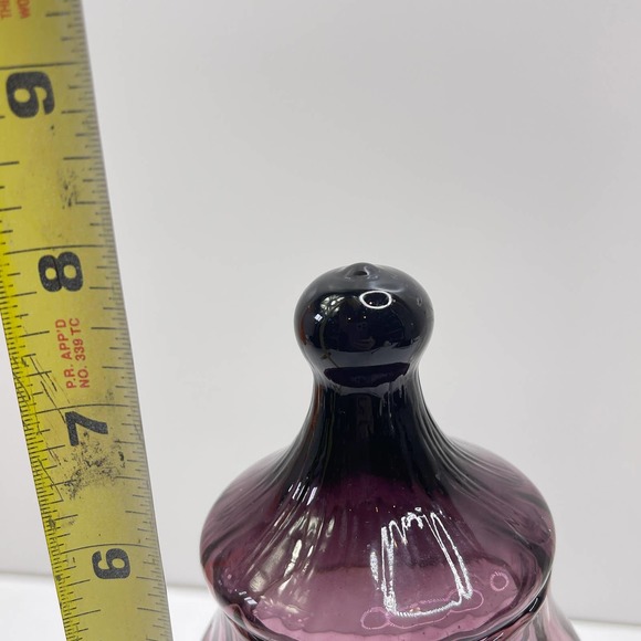 Vintage MCM Italian 8" ART GLASS JAR Amethyst APOTHECARY - Picture 5 of 8